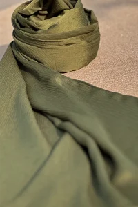 SHEQUIN Elegant Crinkle Silk -Seaweed Green